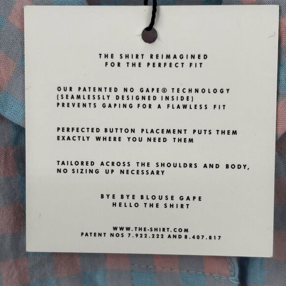 The Shirt Rochelle Behrens The Hillary Dress Blue/Pink‎ Plaid Size Small NWT - Picture 10 of 10